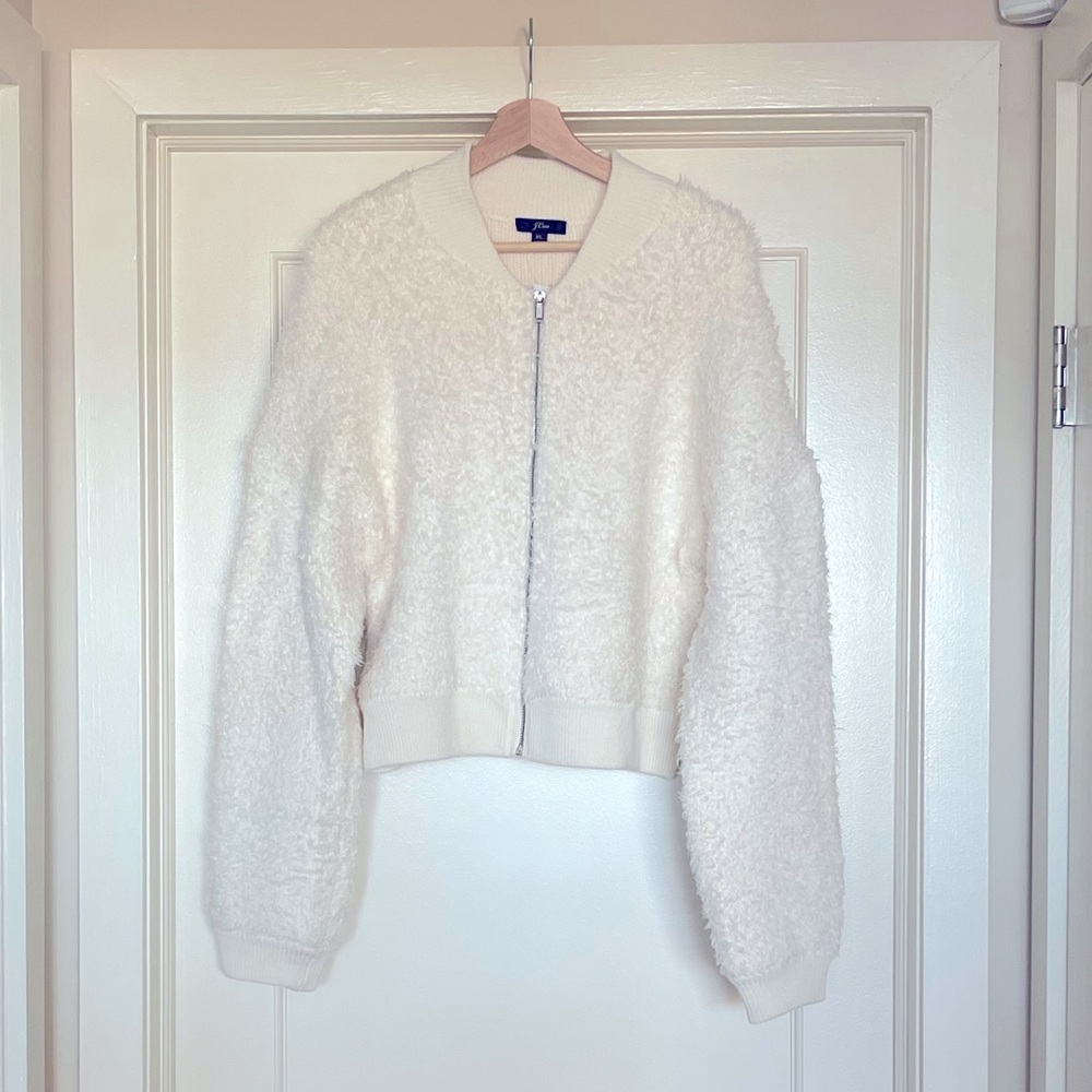J Crew Fuzzy Cropped Jacket
